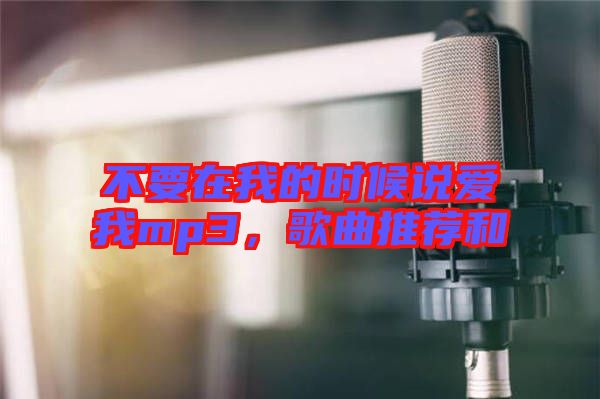 不要在我的時候說愛我mp3，歌曲推薦和