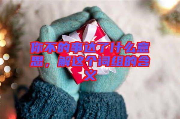 你不的事達(dá)了什么意思，解這個(gè)詞組的含義