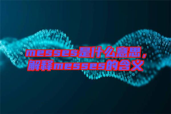 messes是什么意思，解釋messes的含義