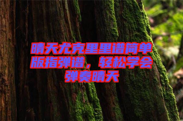 晴天尤克里里譜簡單版指彈譜，輕松學(xué)會(huì)彈奏晴天