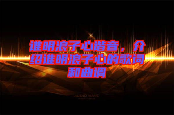 誰明浪子心諧音，介紹誰明浪子心的歌詞和曲調(diào)