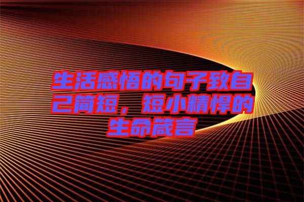 生活感悟的句子致自己簡(jiǎn)短，短小精悍的生命箴言