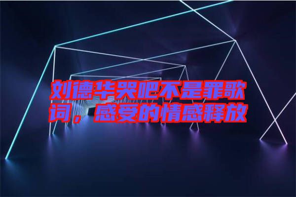 劉德華哭吧不是罪歌詞，感受的情感釋放