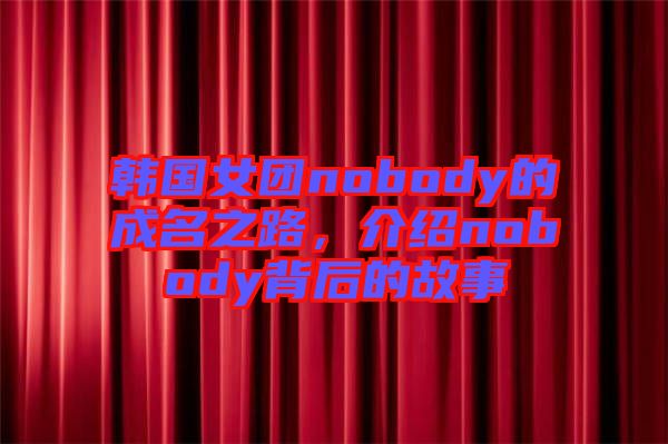 韓國女團(tuán)nobody的成名之路，介紹nobody背后的故事