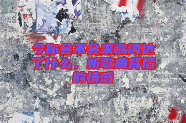 今你會不會來歌詞達(dá)了什么，析歌曲背后的情感