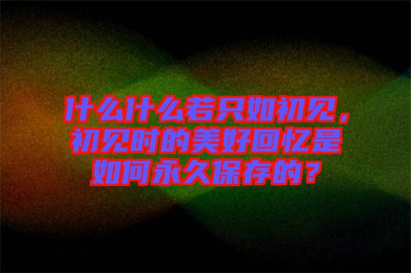 什么什么若只如初見，初見時(shí)的美好回憶是如何永久保存的？