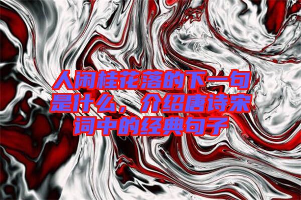 人閑桂花落的下一句是什么，介紹唐詩(shī)宋詞中的經(jīng)典句子