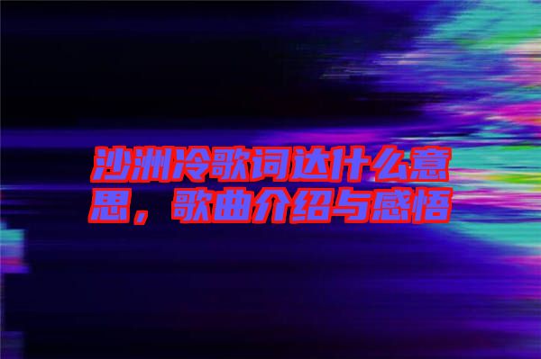 沙洲冷歌詞達什么意思，歌曲介紹與感悟