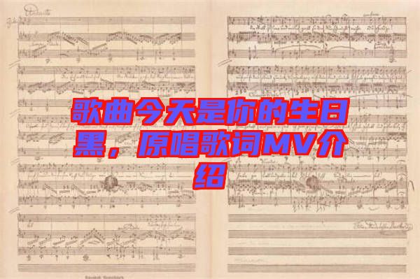 歌曲今天是你的生日黑，原唱歌詞MV介紹