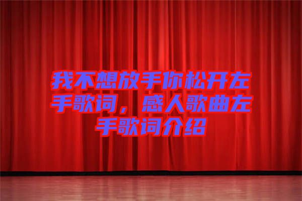 我不想放手你松開左手歌詞，感人歌曲左手歌詞介紹