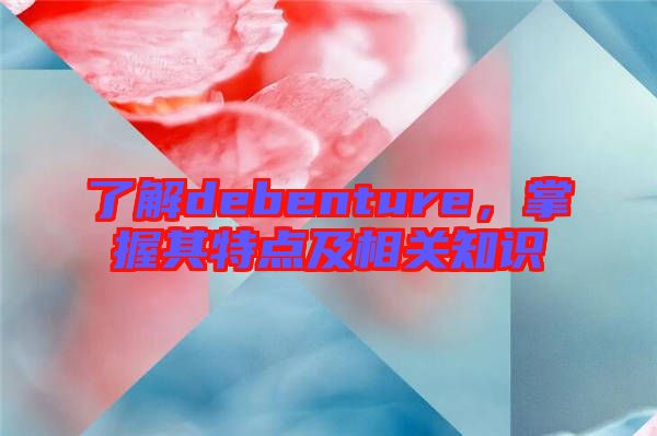 了解debenture，掌握其特點及相關(guān)知識