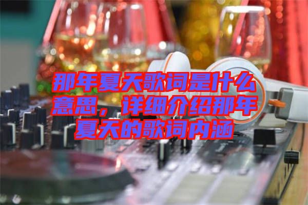 那年夏天歌詞是什么意思，詳細(xì)介紹那年夏天的歌詞內(nèi)涵