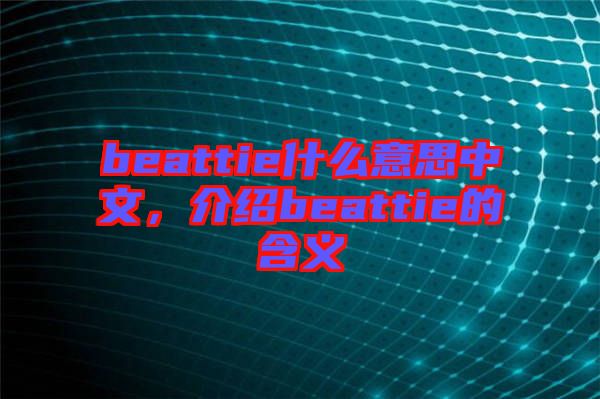 beattie什么意思中文，介紹beattie的含義