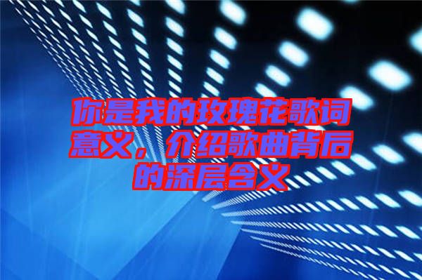 你是我的玫瑰花歌詞意義，介紹歌曲背后的深層含義