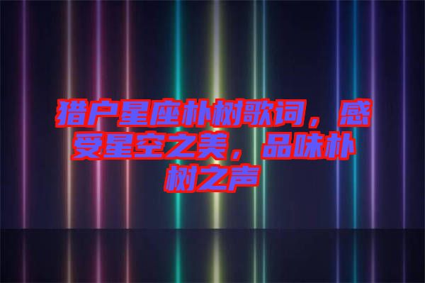 獵戶(hù)星座樸樹(shù)歌詞，感受星空之美，品味樸樹(shù)之聲