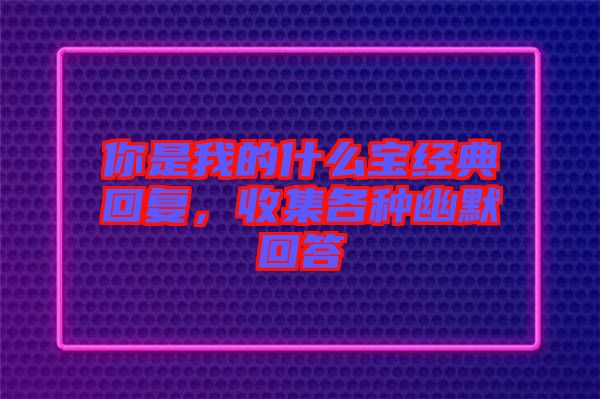 你是我的什么寶經(jīng)典回復(fù)，收集各種幽默回答