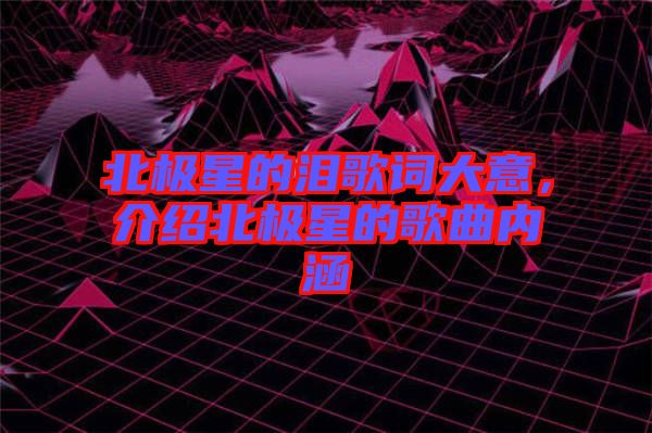 北極星的淚歌詞大意，介紹北極星的歌曲內(nèi)涵