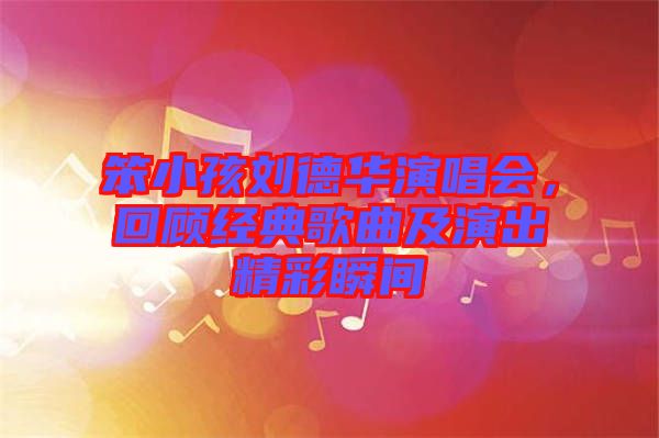 笨小孩劉德華演唱會(huì)，回顧經(jīng)典歌曲及演出精彩瞬間