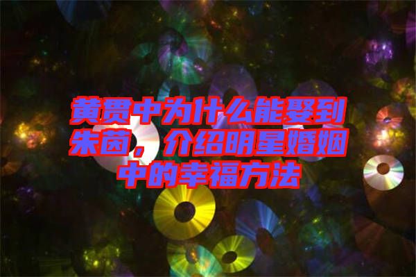 黃貫中為什么能娶到朱茵，介紹明星婚姻中的幸福方法