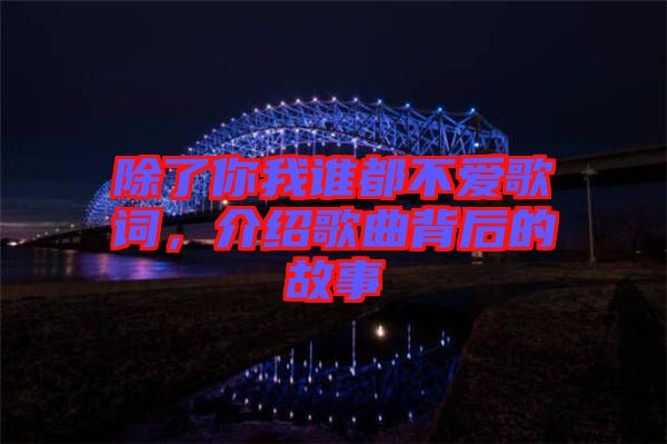 除了你我誰都不愛歌詞，介紹歌曲背后的故事