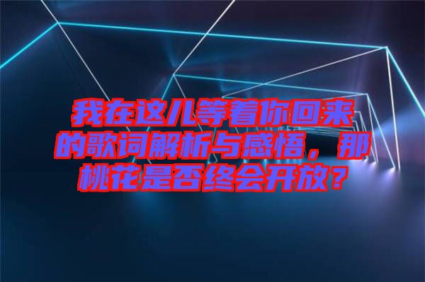 我在這兒等著你回來(lái)的歌詞解析與感悟，那桃花是否終會(huì)開(kāi)放？