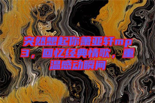 突然想起你蕭亞軒mp3，回憶經(jīng)典情歌，重溫感動(dòng)瞬間