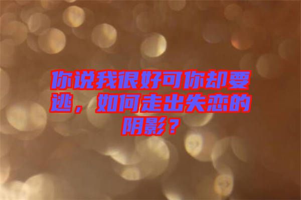 你說我很好可你卻要逃，如何走出失戀的陰影？