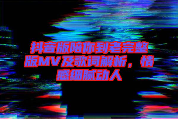 抖音版陪你到老完整版MV及歌詞解析，情感細膩動人