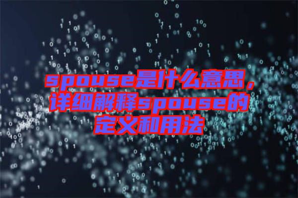 spouse是什么意思，詳細(xì)解釋spouse的定義和用法