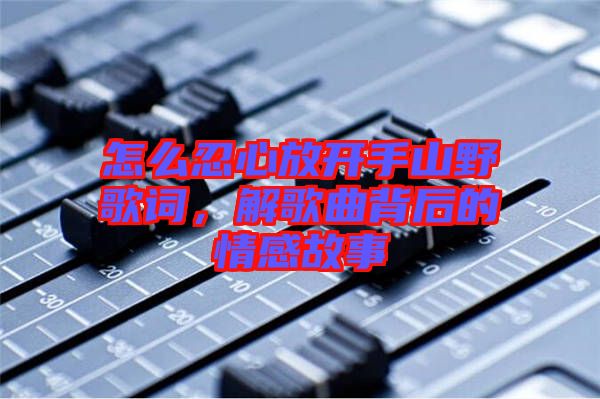 怎么忍心放開手山野歌詞，解歌曲背后的情感故事