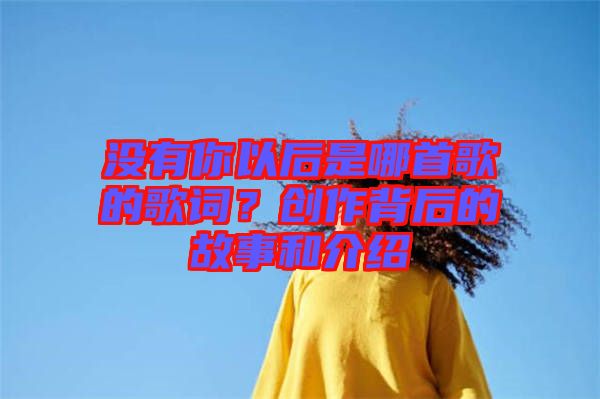 沒有你以后是哪首歌的歌詞？創(chuàng)作背后的故事和介紹