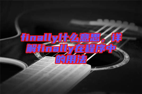 finally什么意思，詳解finally在程序中的用法