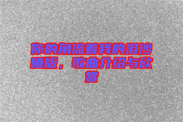 你的角流著我的淚沙啞版，歌曲介紹與欣賞