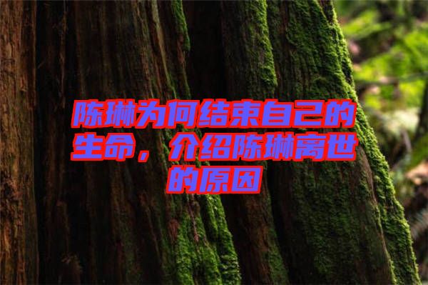 陳琳為何結(jié)束自己的生命，介紹陳琳離世的原因