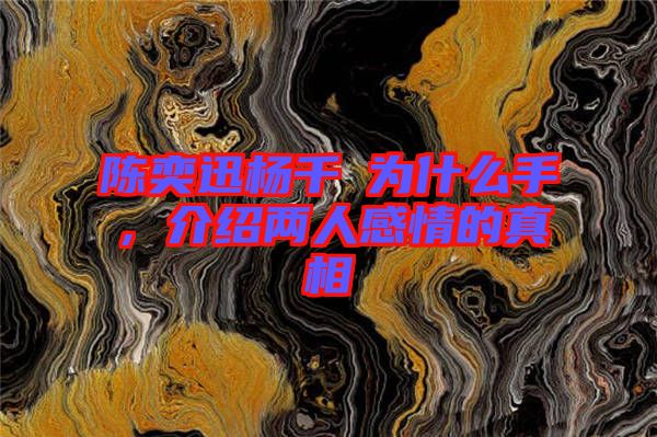 陳奕迅楊千嬅為什么手，介紹兩人感情的真相