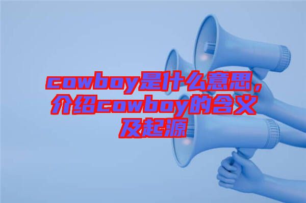 cowboy是什么意思，介紹cowboy的含義及起源